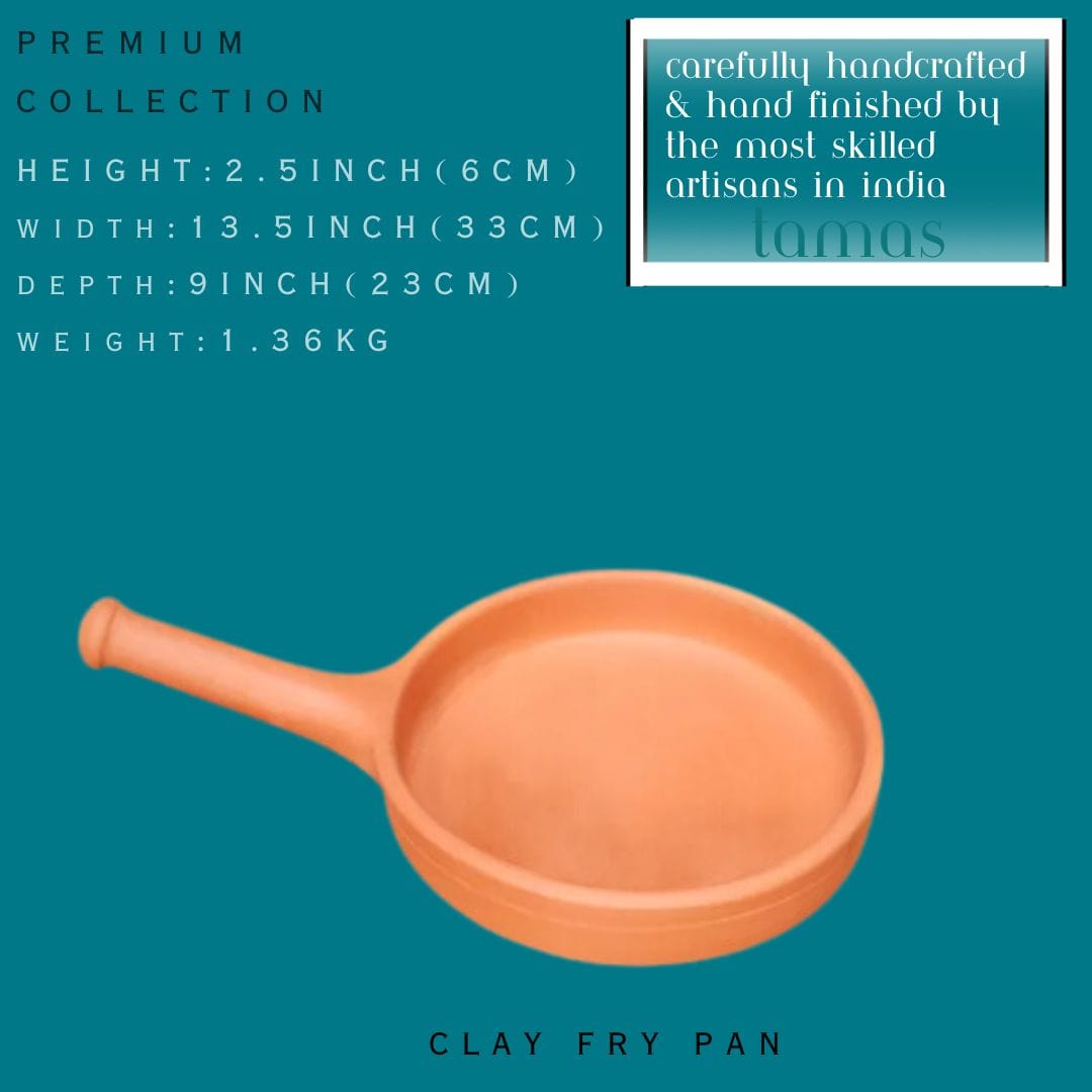 Tamas Handcrafted Terracotta Natural Clay Fry Pan